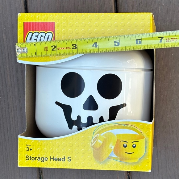 (2 LOT) Lego Skeleton Skull Head SMALL Storage Container Toy Organization Bin - Picture 4 of 4